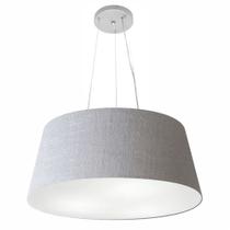 Lustre Pendente Cone Md-4062 Cúpula em Tecido 25/60x50cm Rustico Cinza - Bivolt