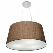 Lustre Pendente Cone Md-4063 Cúpula em Tecido 30/60x50cm Café - Bivolt