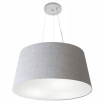 Lustre Pendente Cone Md-4063 Cúpula em Tecido 30/60x50cm Rustico Cinza - Bivolt