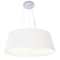 Lustre Pendente Cone Md-4072 Cúpula em Tecido 30/80x65cm Branco - Bivolt