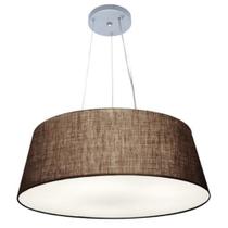 Lustre Pendente Cone Md-4072 Cúpula em Tecido 30/80x65cm Café - Bivolt