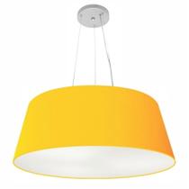 Lustre Pendente Cone Md-4072 Cúpula em Tecido 30/80x65cm Laranja - Bivolt