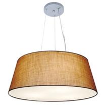 Lustre Pendente Cone Md-4072 Cúpula em Tecido 30/80x65cm Palha - Bivolt