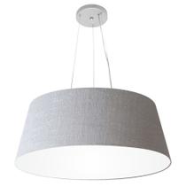 Lustre Pendente Cone Md-4072 Cúpula em Tecido 30/80x65cm Rustico Cinza - Bivolt Lustre Pendente Cone Md-4072 Cúpula em Tecido 30/80x65cm Rustico Cinza - Bivolt