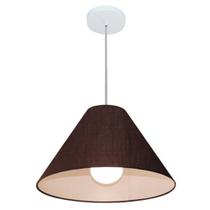 Lustre Pendente Cone Md-4078 Cúpula em Tecido 25/40x15cm Café - Bivolt Lustre Pendente Cone Md-4078 Cúpula em Tecido 25/40x15cm Café - Bivolt