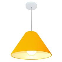 Lustre Pendente Cone Md-4078 Cúpula em Tecido 25/40x15cm Laranja - Bivolt