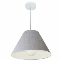 Lustre Pendente Cone Md-4078 Cúpula em Tecido 25/40x15cm Rustico Cinza - Bivolt Lustre Pendente Cone Md-4078 Cúpula em Tecido 25/40x15cm Rustico Cinza - Bivolt