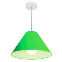 Lustre Pendente Cone Md-4078 Cúpula em Tecido 25/40x15cm Verde Limão - Bivolt Lustre Pendente Cone Md-4078 Cúpula em Tecido 25/40x15cm Verde Limão - Bivolt