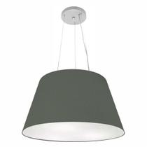 Lustre Pendente Cone Md-4141 Cúpula em Tecido 30/50x35cm Cinza Escuro - Bivolt