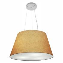 Lustre Pendente Cone Md-4141 Cúpula em Tecido 30/50x35cm Palha - Bivolt