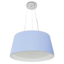 Lustre Pendente Cone Md-4144 Cúpula em Tecido 25x50x40cm Azul Bebê - Bivolt