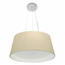 Lustre Pendente Cone Md-4144 Cúpula em Tecido 25x50x40cm Bege / Branco - Bivolt