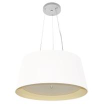 Lustre Pendente Cone Md-4144 Cúpula em Tecido 25x50x40cm Branco / Bege - Bivolt