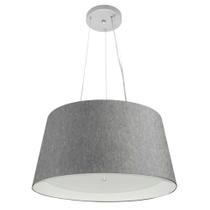 Lustre Pendente Cone Md-4144 Cúpula em Tecido 25x50x40cm Rustico Cinza / Branco - Bivolt