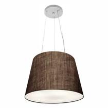 Lustre Pendente Cone Md-4152 Cúpula em Tecido 30/40x30cm Café - Bivolt