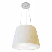 Lustre Pendente Cone Md-4152 Cúpula em Tecido 30/40x30cm Linho Bege - Bivolt