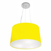 Lustre Pendente Cone Md-4153 Cúpula em Tecido 30/45x40cm Amarelo - Bivolt