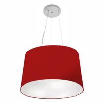 Lustre Pendente Cone Md-4153 Cúpula em Tecido 30/45x40cm Bordo - Bivolt