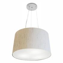 Lustre Pendente Cone Md-4153 Cúpula em Tecido 30/45x40cm Linho Bege - Bivolt