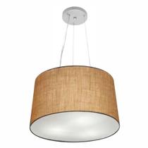 Lustre Pendente Cone Md-4153 Cúpula em Tecido 30/45x40cm Palha - Bivolt