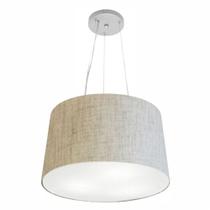 Lustre Pendente Cone Md-4153 Cúpula em Tecido 30/45x40cm Rustico Bege - Bivolt