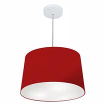 Lustre Pendente Cone Md-4156 Cúpula em Tecido 30/45x40cm Bordo - Bivolt