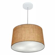 Lustre Pendente Cone Md-4156 Cúpula em Tecido 30/45x40cm Palha - Bivolt