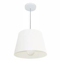 Lustre Pendente Cone Md-4240 Cúpula em Tecido 30/40x30cm Branco - Bivolt