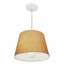 Lustre Pendente Cone Md-4240 Cúpula em Tecido 30/40x30cm Palha - Bivolt