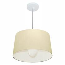 Lustre Pendente Cone Md-4241 Cúpula em Tecido 30/45x40cm Algodão Crú - Bivolt Lustre Pendente Cone Md-4241 Cúpula em Tecido 30/45x40cm Algodão Crú - Bivolt