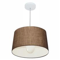 Lustre Pendente Cone Md-4241 Cúpula em Tecido 30/45x40cm Café - Bivolt