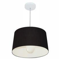 Lustre Pendente Cone Md-4241 Cúpula em Tecido 30/45x40cm Preto - Bivolt