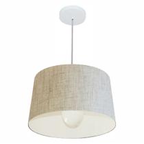Lustre Pendente Cone Md-4241 Cúpula em Tecido 30/45x40cm Rustico Bege - Bivolt