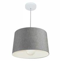 Lustre Pendente Cone Md-4241 Cúpula em Tecido 30/45x40cm Rustico Cinza - Bivolt