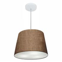 Lustre Pendente Cone Md-4246 Cúpula em Tecido 30/40x30cm Café - Bivolt