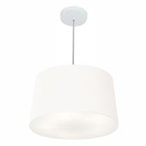 Lustre Pendente Cone Md-4247 Cúpula em Tecido 30/45x40cm Branco - Bivolt