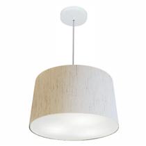 Lustre Pendente Cone Md-4247 Cúpula em Tecido 30/45x40cm Linho Bege - Bivolt