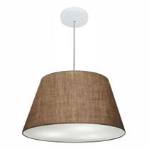 Lustre Pendente Cone Md-4248 Cúpula em Tecido 30/50x35cm Café - Bivolt