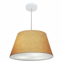 Lustre Pendente Cone Md-4248 Cúpula em Tecido 30/50x35cm Palha - Bivolt