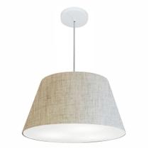 Lustre Pendente Cone Md-4248 Cúpula em Tecido 30/50x35cm Rustico Bege - Bivolt