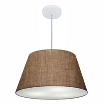 Lustre Pendente Cone Md-4249 Cúpula em Tecido 30/50x35cm Café - Bivolt