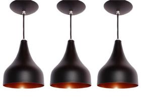 Lustre Pendente cone Milão alumínio E-27 sala cozinha balcão área Gourmet - Oliver