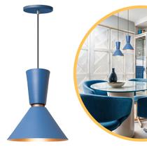 Lustre Pendente Cone Rio em Alumínio Azul