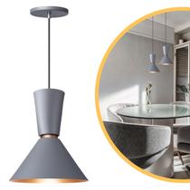 Lustre Pendente Cone Rio em Alumínio Cinza