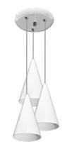 Lustre Pendente Cone Triplo Ideal Mesa De Jantar, Quarto