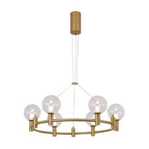 Lustre Pendente Coralina Redondo Dourado Bella OC021 - BELLA ILUMINAÇÃO