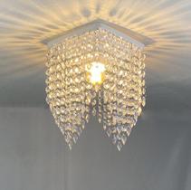 Lustre Pendente cristal acrílico de alto brilho 17x30cm sala de estar, sala de jantar, cozinha, lustres Campo XXI