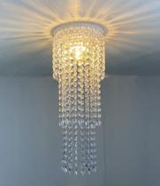 Lustre Pendente cristal acrílico de alto brilho Grande 17x48cm sala de estar, sala de jantar, cozinha, etc. Campo XXI