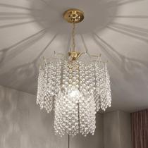 Lustre Pendente Cristal Acrílico Dourado Sala Quarto Bivolt Lustre Pendente Cristal Acrílico Dourado Sala Quarto Bivolt
