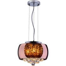 Lustre Pendente Cristal e Vidro 28Cm Cobre